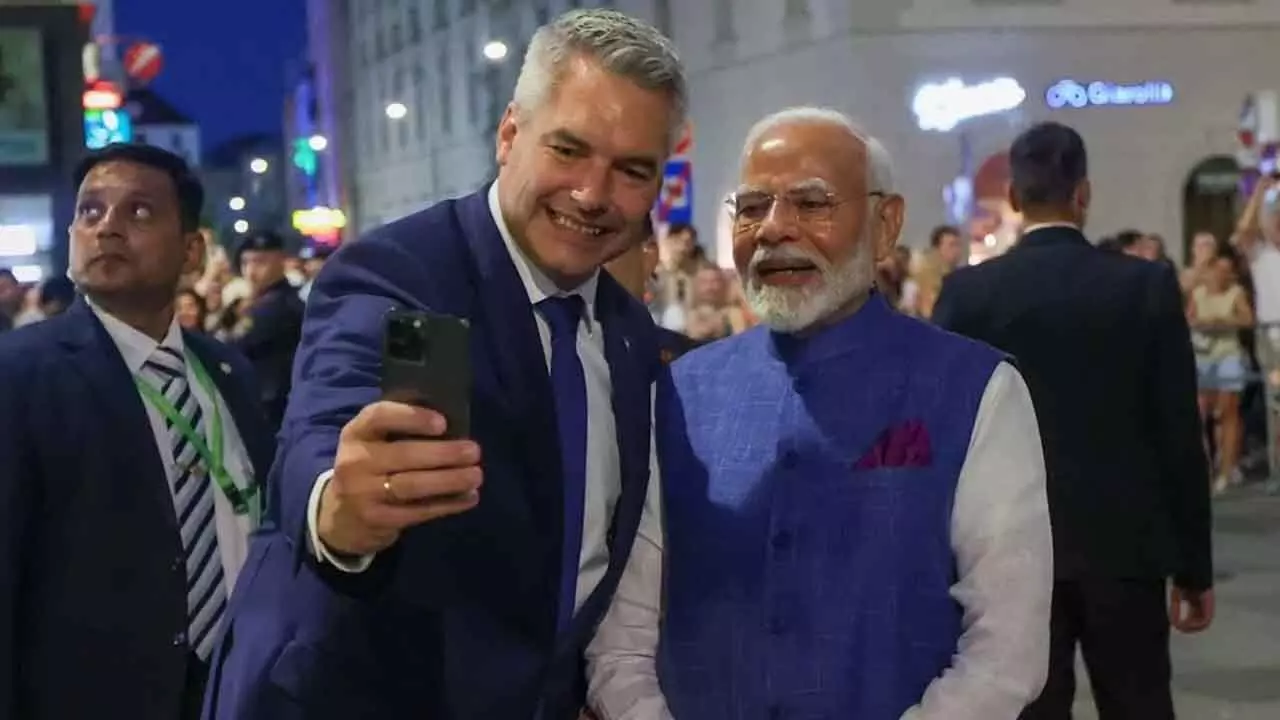 PM Modi In Austria : ఆస్ట్రియాలో ప్రధాని మోదీకి ఘన స్వాగతం