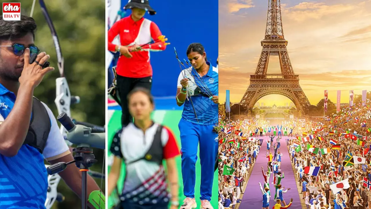 Paris Olympics2024:అంగరంగ వైభవంగా ఒలింపిక్ వేడుకలు, ఫ్లాగ్ బేరర్లుగా పీవీ సింధు, శరత్‌ కమల్‌