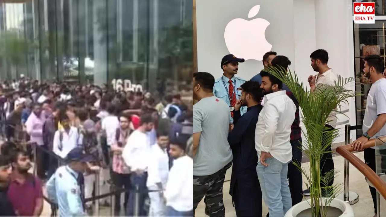 Apple Stores Crowd : ఆపిల్‌ ఐ-ఫోన్‌ 16 కోసం రాత్రి నుంచే బారులు తీరిన జనం